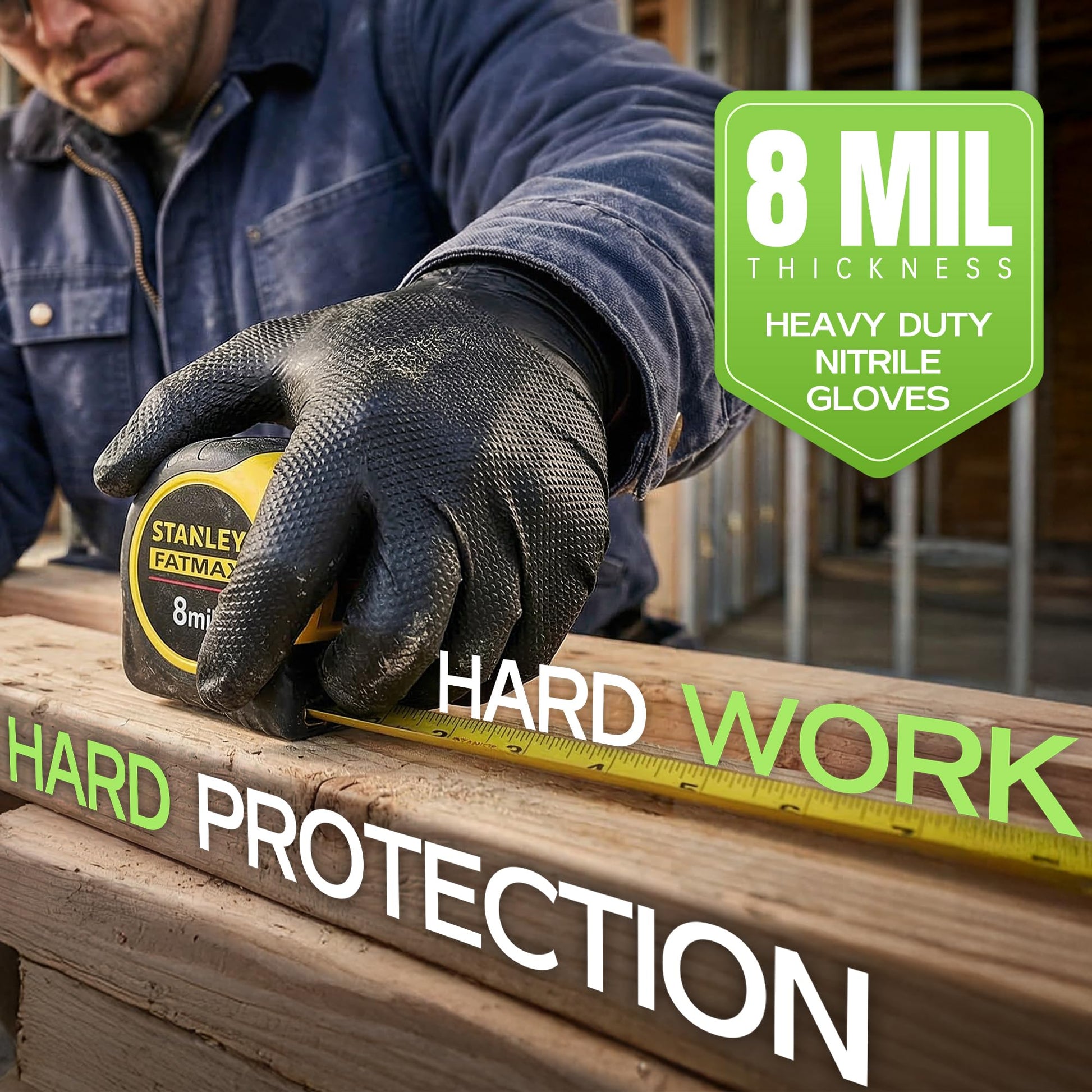 UYKKE SuSwel Series 8 Mil Black Nitrile Gloves — 1000 Count