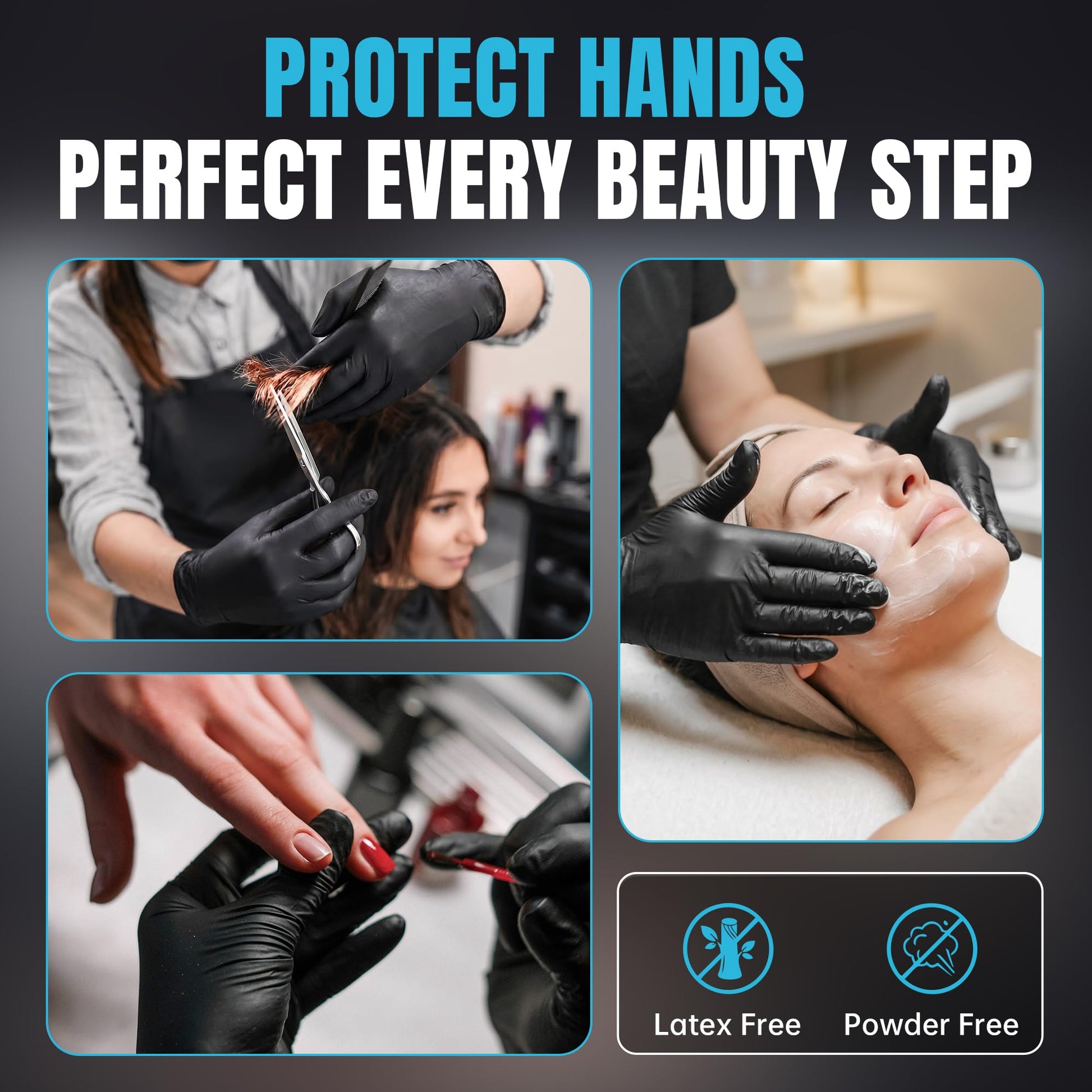 UYKKE 5 Mil Black Nitrile Gloves — 1000 Count