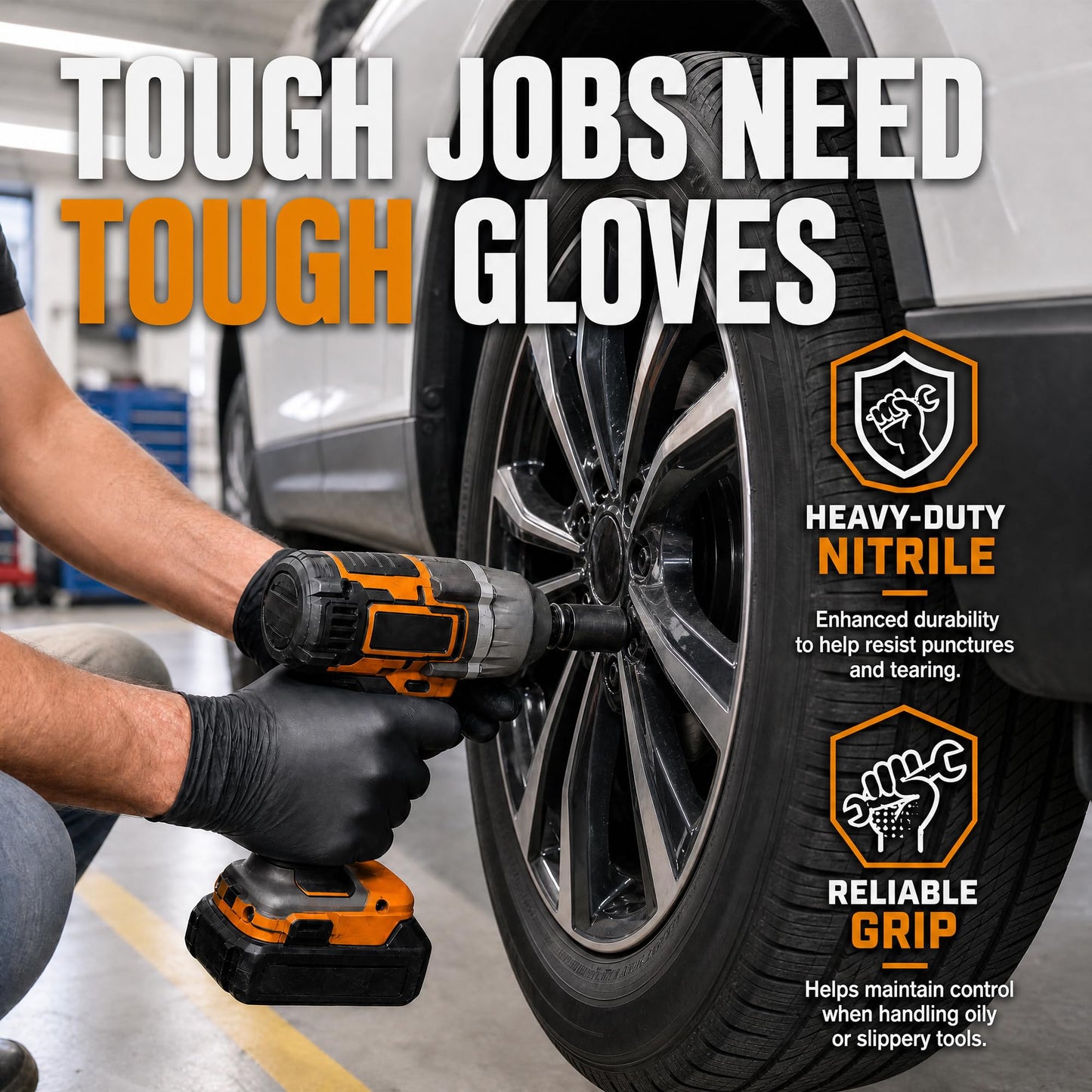 UYKKE 7 Mil Black Nitrile Gloves — 1000 Count