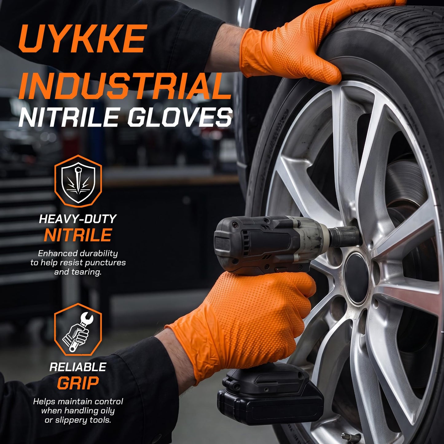 UYKKE 10 Mil Orange Nitrile Gloves — 100 / 1000 Count