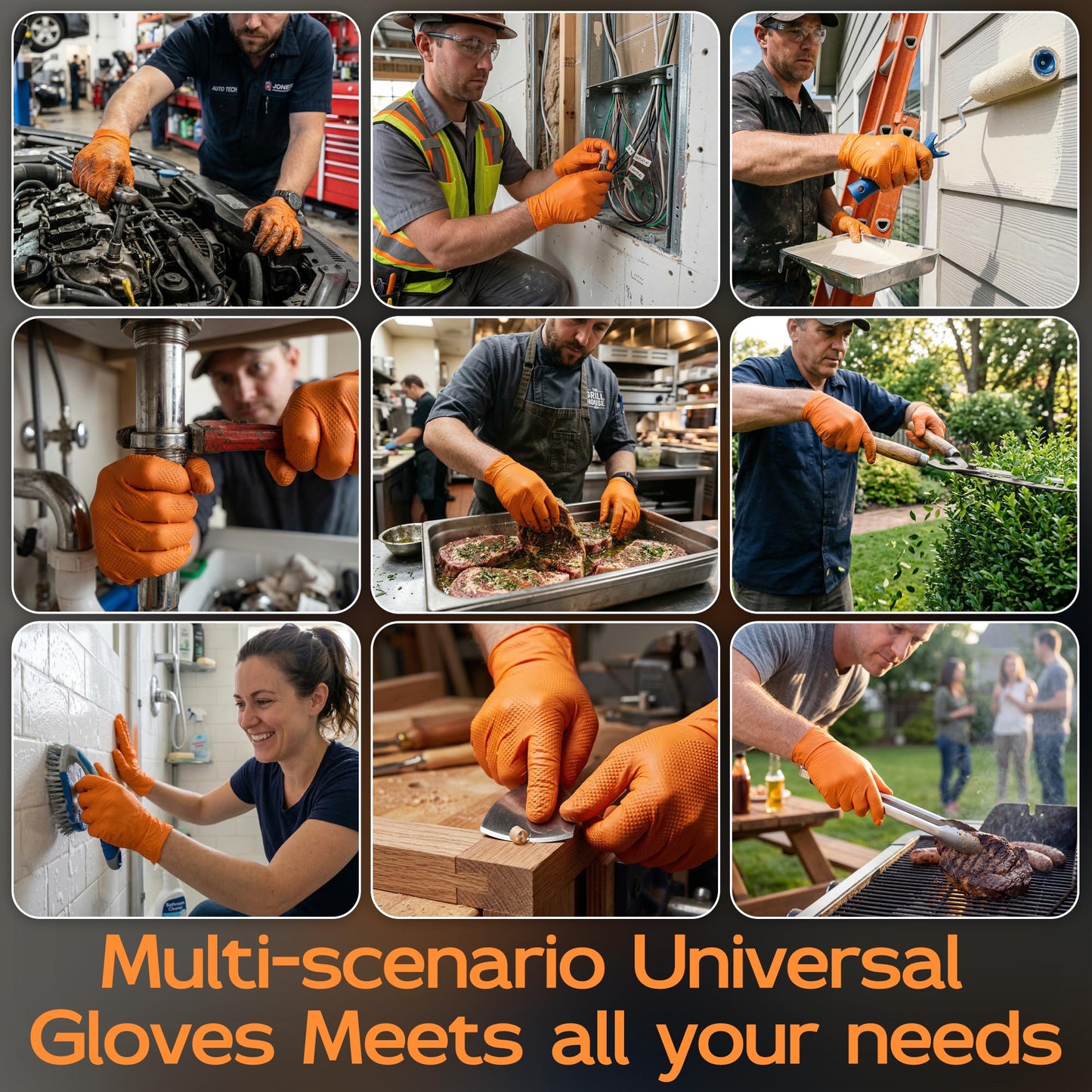 UYKKE SuSwel Series 8 Mil Orange Nitrile Gloves — 1000 Count